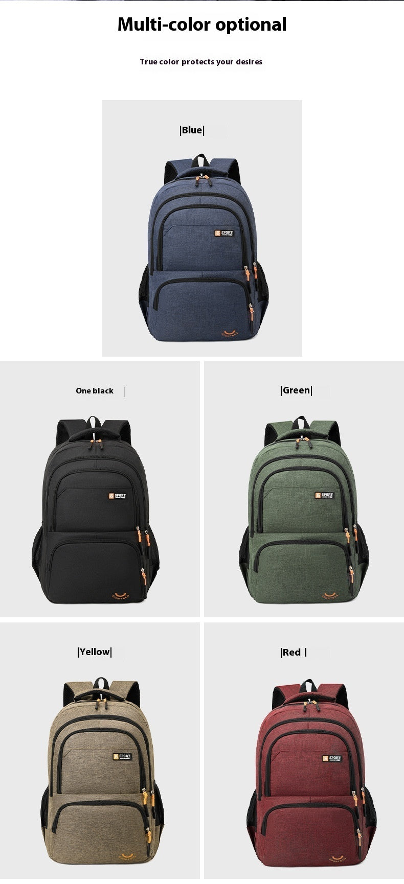 Backpack Men's Large Capacity Outdoor Casual Computer Business Schoolbag Junior High School Students