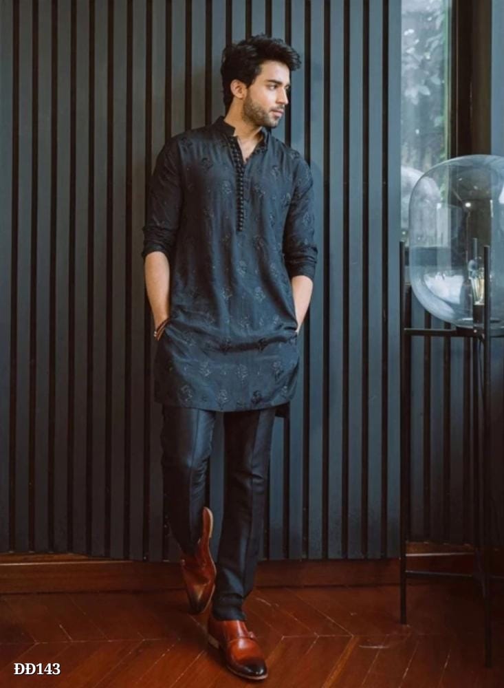 Men's Cotton Blend Embroidery Pathani Kurta | Elegant Ethnic Wear for Men