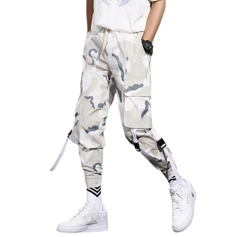 Thin Camouflage Overalls Men's Trendy Loose Multi-pocket Casual