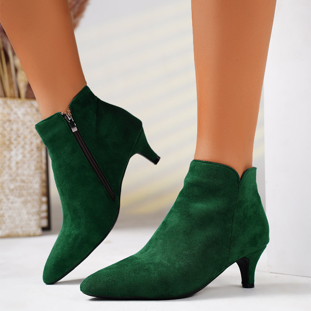 Suede Stiletto Heel Ankle Boots Pointed-toe Ankle Boots