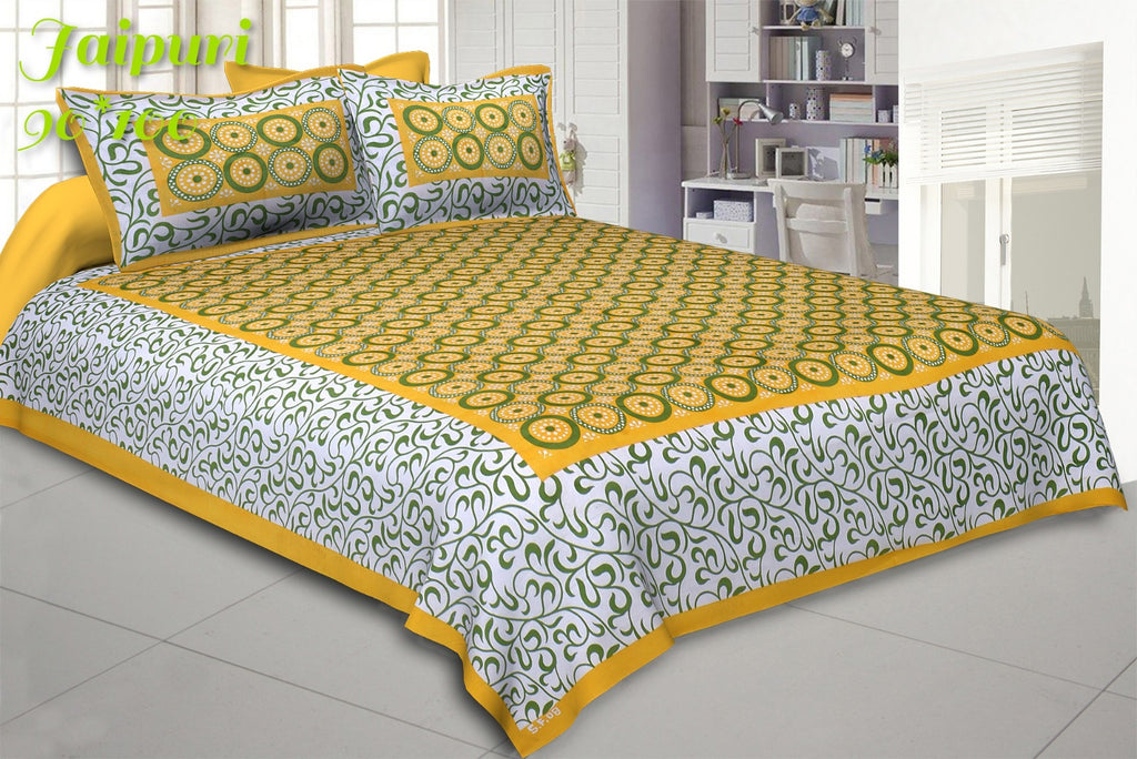 Pure Cotton Jaipuri Double Bed Bedsheet with Pillow Covers code 14