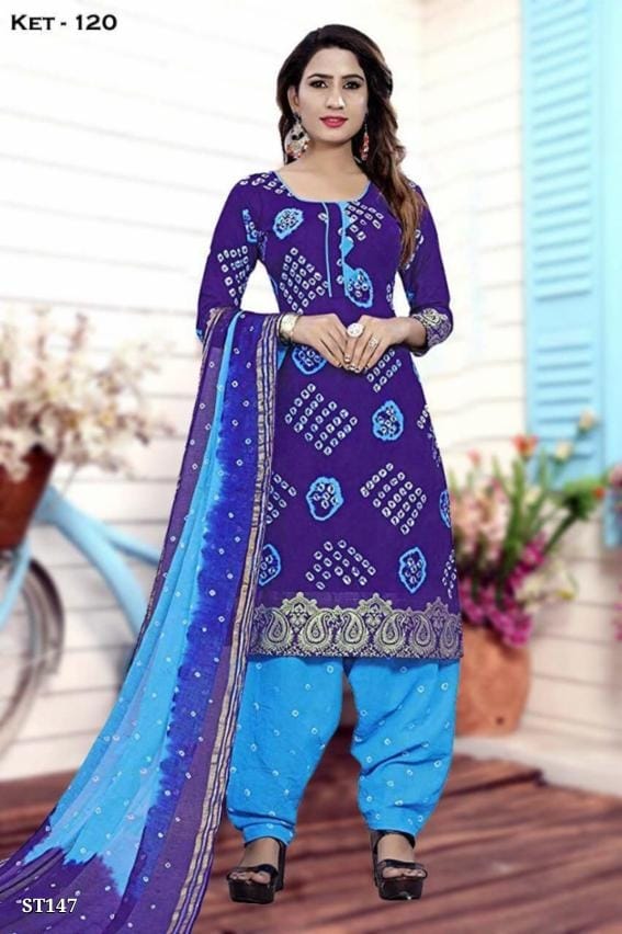 KESAR Pure Cotton Bandhni Dress Material – Authentic Bandhni Fabric