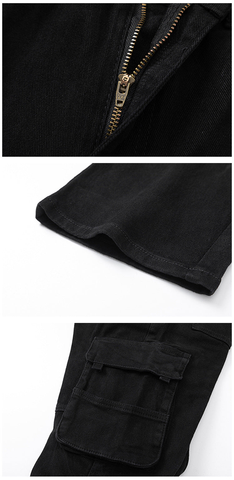Multi-Pocket Workwear Jeans Men's Loose Large Size Trousers