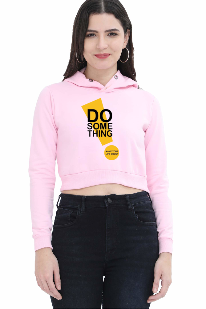 Female Crop Hoodies featherweight Baby Pink S - Trendy & Comfortable Hoodie in India