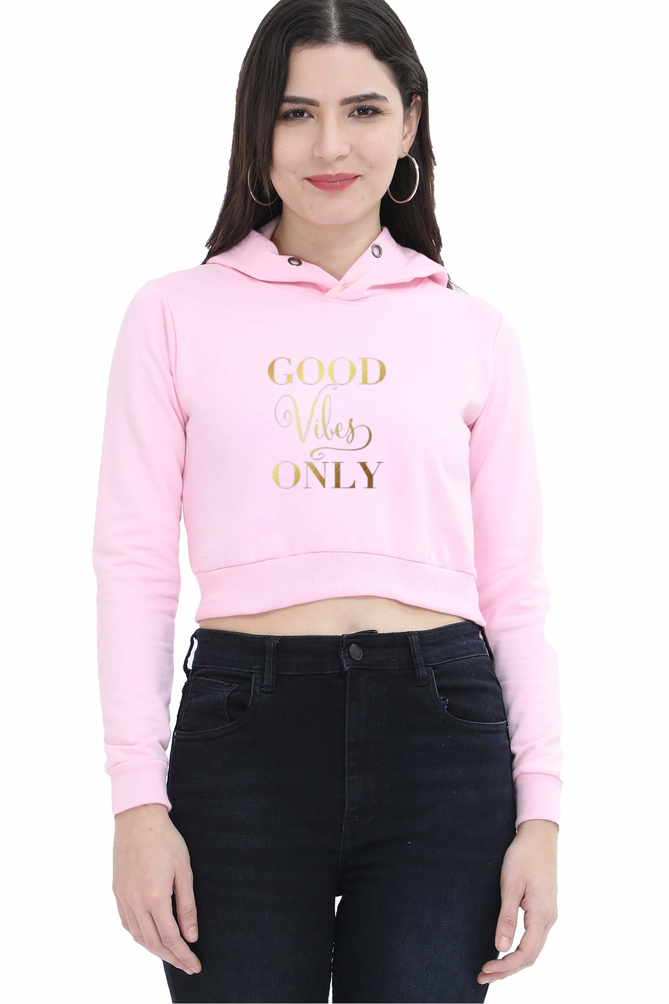 Female Crop Hoodies featherweight Baby Pink S - Trendy & Comfortable Hoodie in India