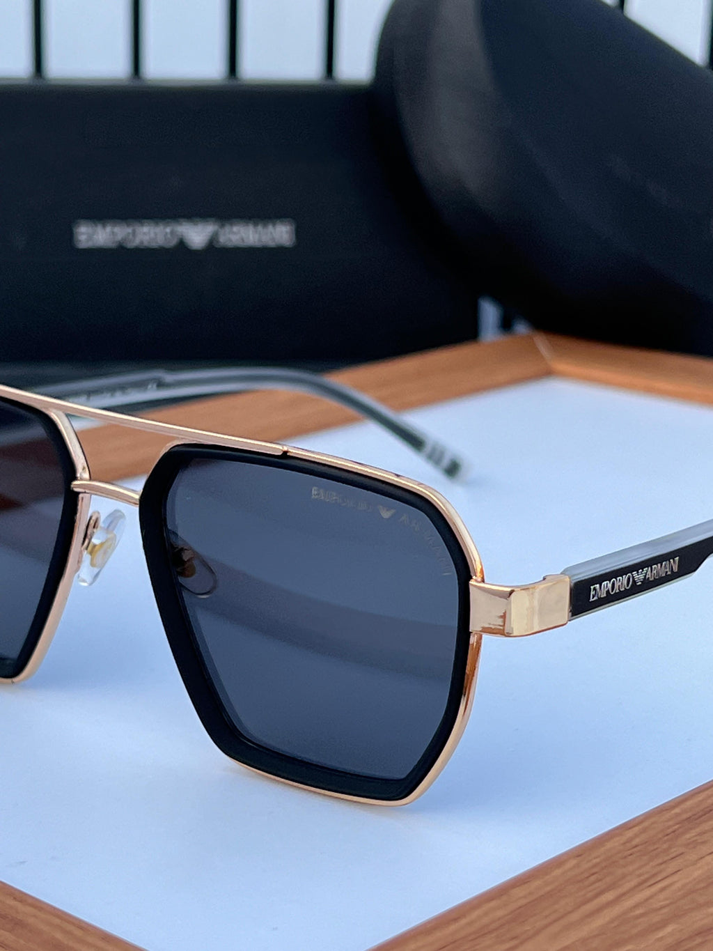 Armani Unisex Sunglasses – Premium Quality & Stylish Design Gold and Black