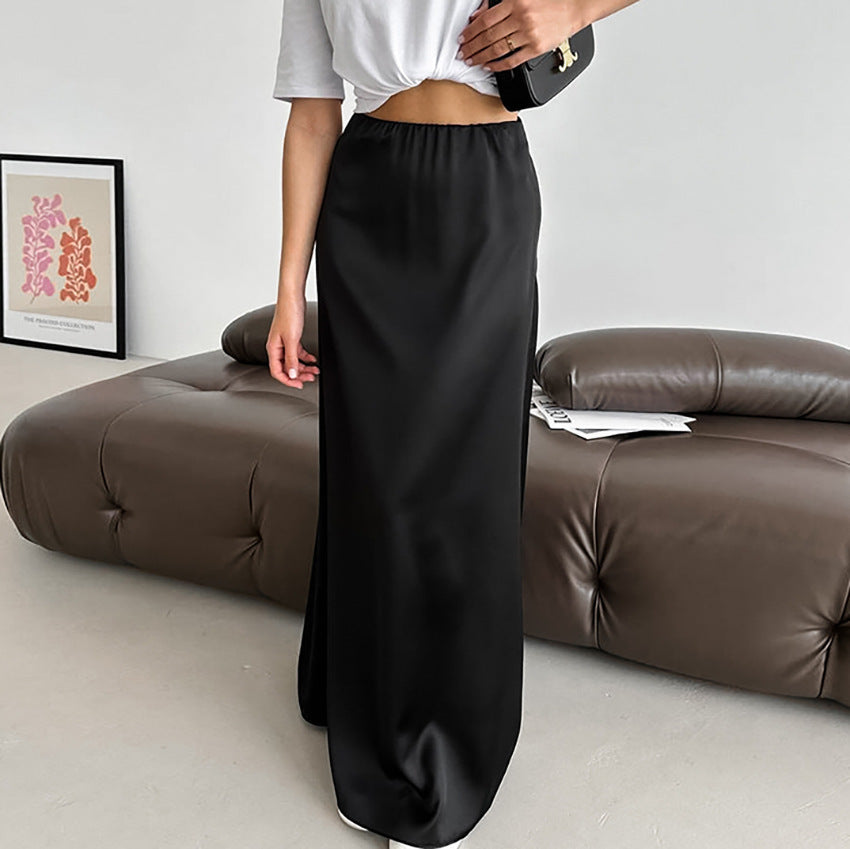 Women's Versatile Simple And Slim Fitting Long Skirt