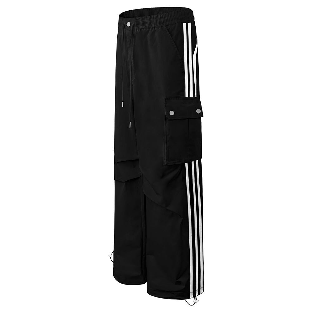 Men's Straight-leg Pants Pleated Casual Trousers