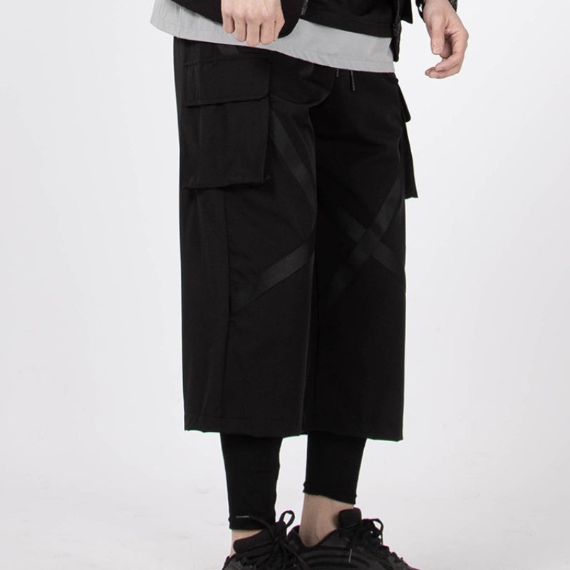 Sagging Straight Leg Wide Leg Pants Cropped Pants