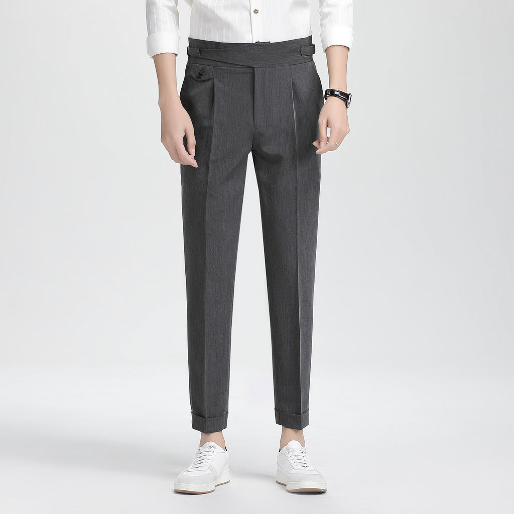 Men's High Waist Slim Fit Business Casual Pants