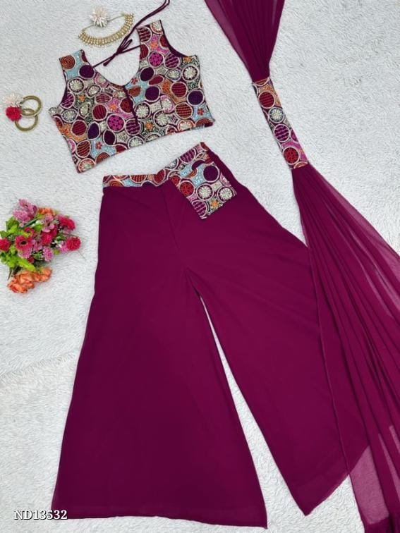 Elegant Blouse Sarara with Dupatta Set - Perfect for Festive Occasions