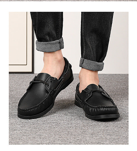 Male Plus Size Casual Leather Shoes