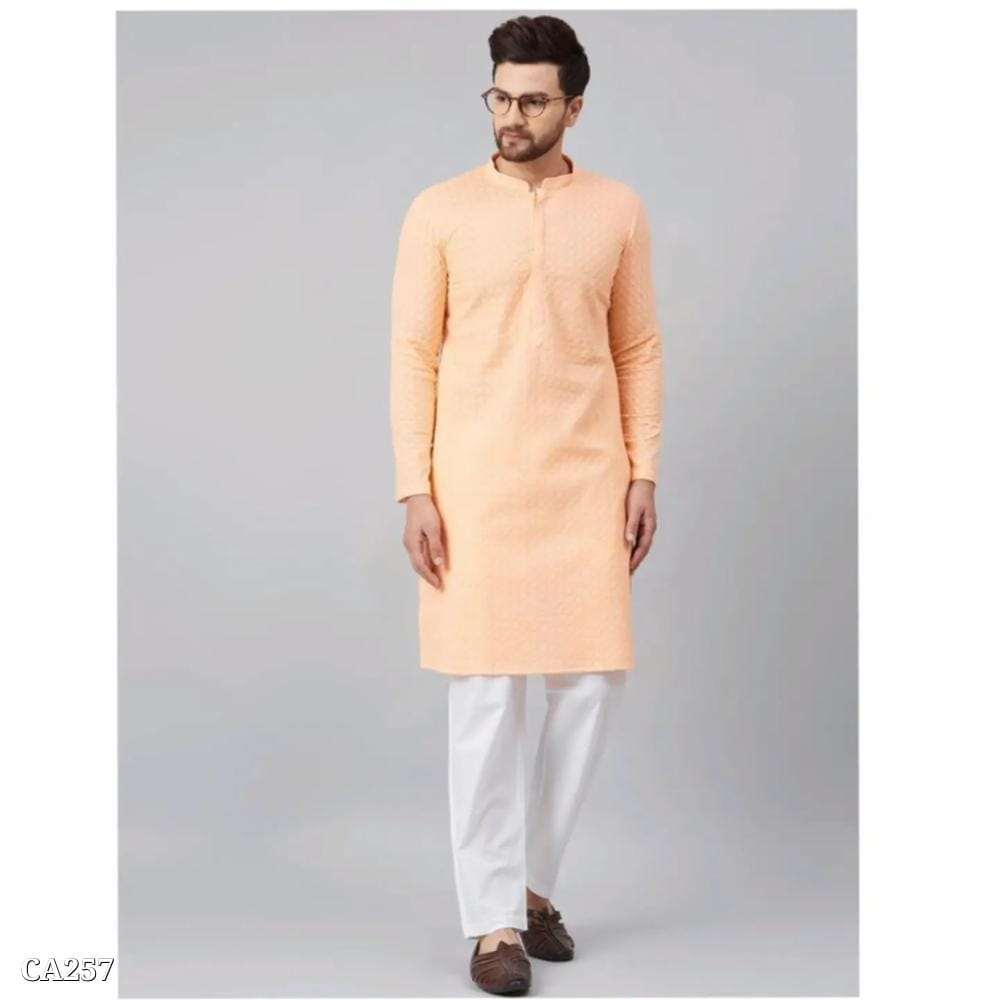 Calki Men's Khadi Cotton Kurta Set with Pant - Traditional Ethnic Wear for Men