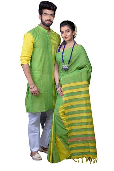 Pure Santiniketan Handloom Khadi Cotton Couple Combo Set  JM265