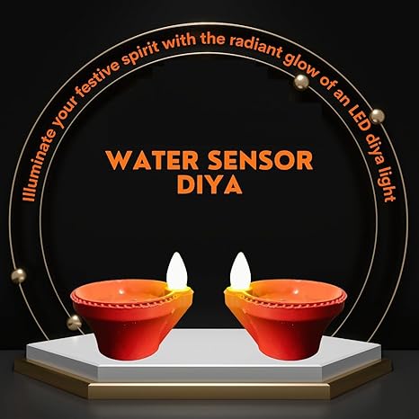 Flameless & fogless Decorative Water Sensor Electric LED Diyas