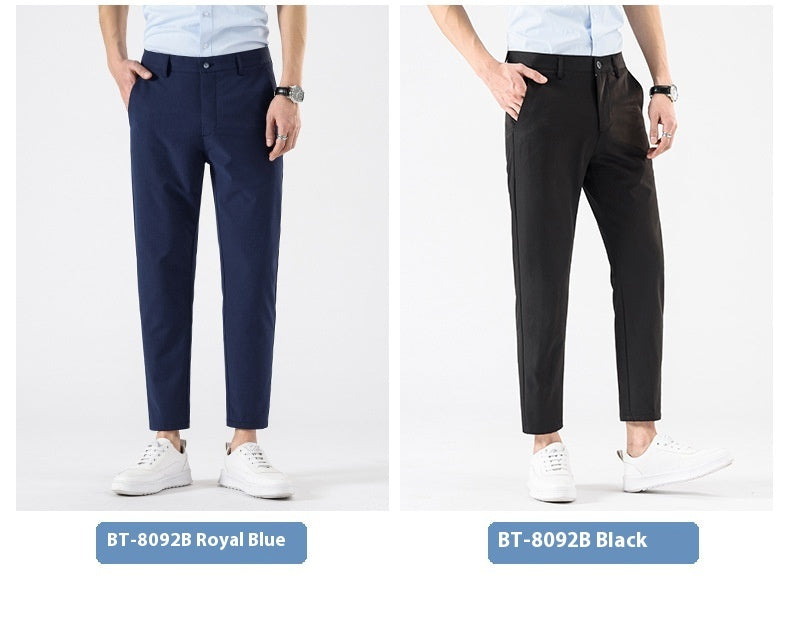 Casual Cropped Pants Men's Spring And Autumn Slim Fit Skinny Business Men's Suit Pants Korean Fashion