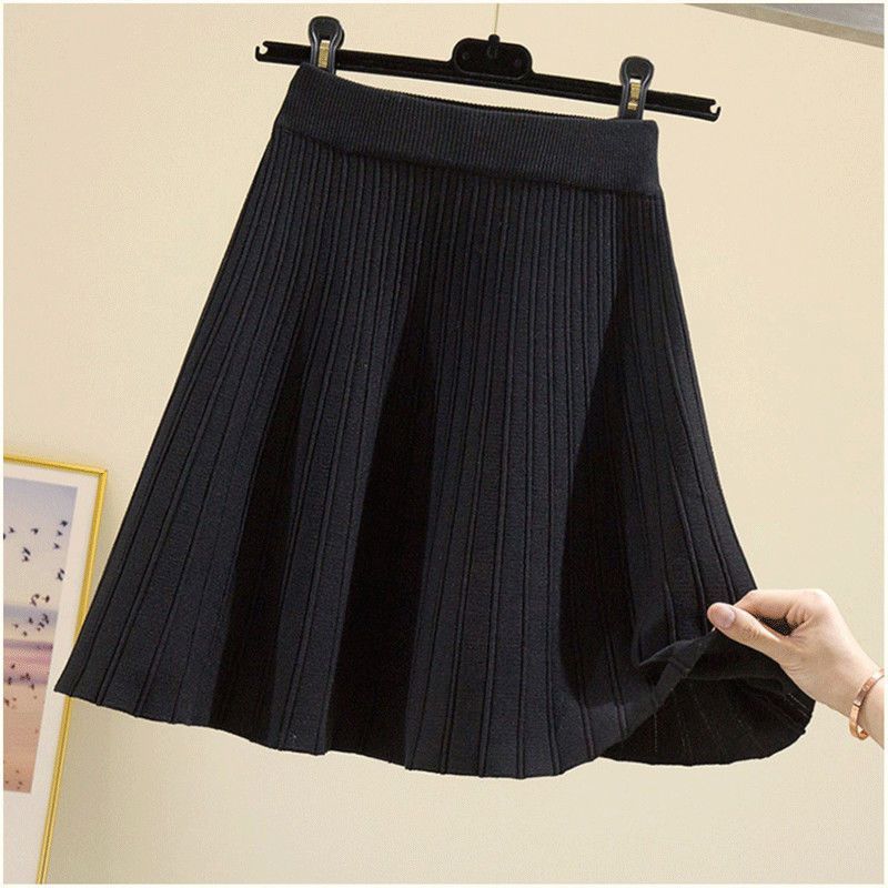 Knitted Umbrella Skirt Skirt High Waist Autumn And Winter Women