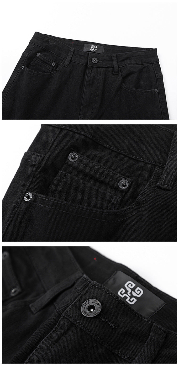 Multi-Pocket Workwear Jeans Men's Loose Large Size Trousers