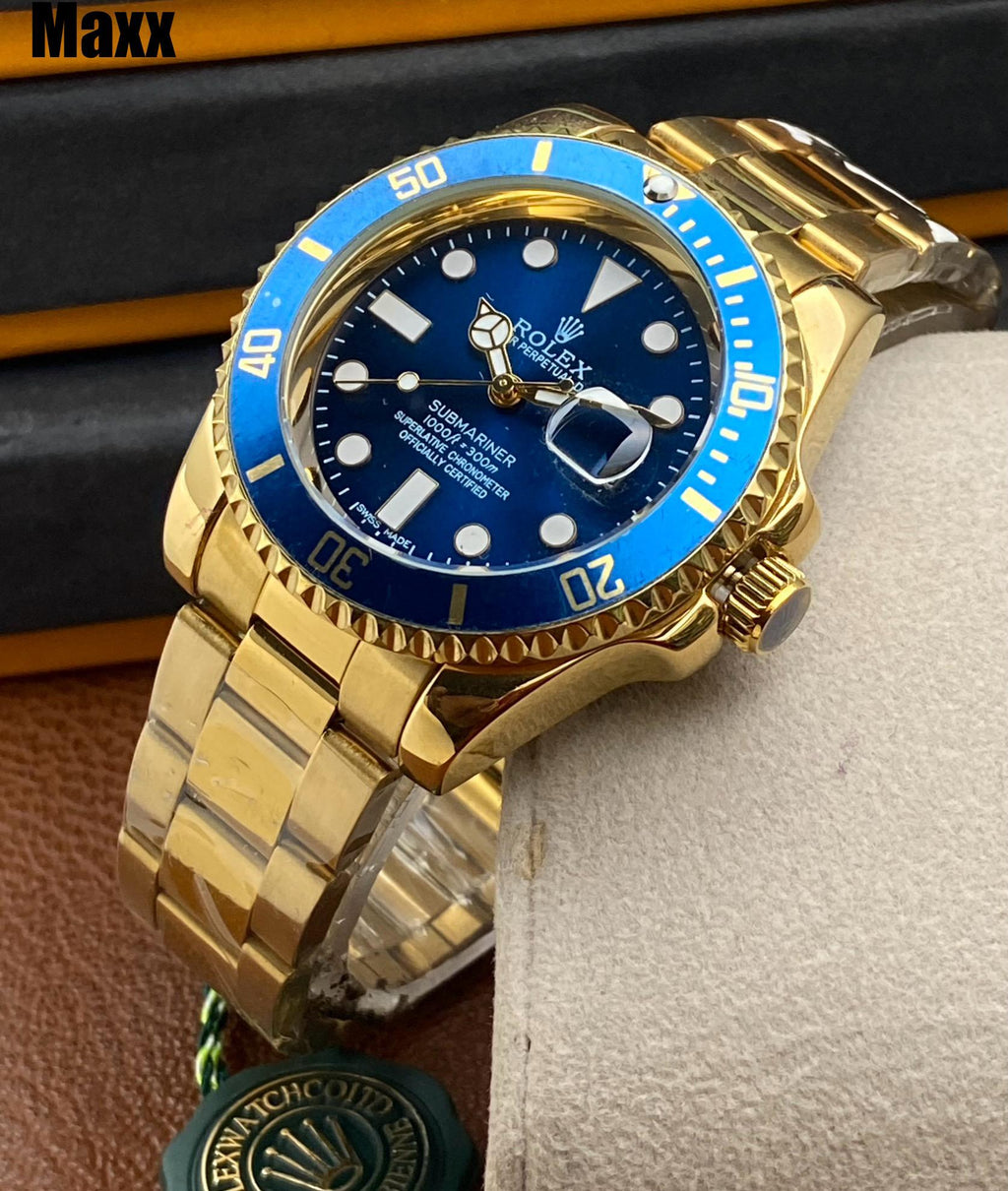 Rolex Submariner Watch for Men - Automatic with Date Function (Blue Gold )