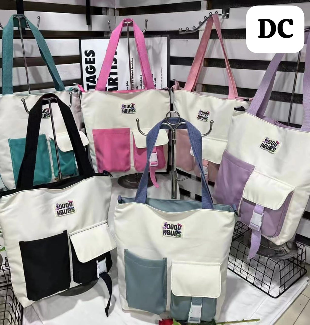 Cute Colorful Multi-Purpose Tote Bag with Zip Lock3