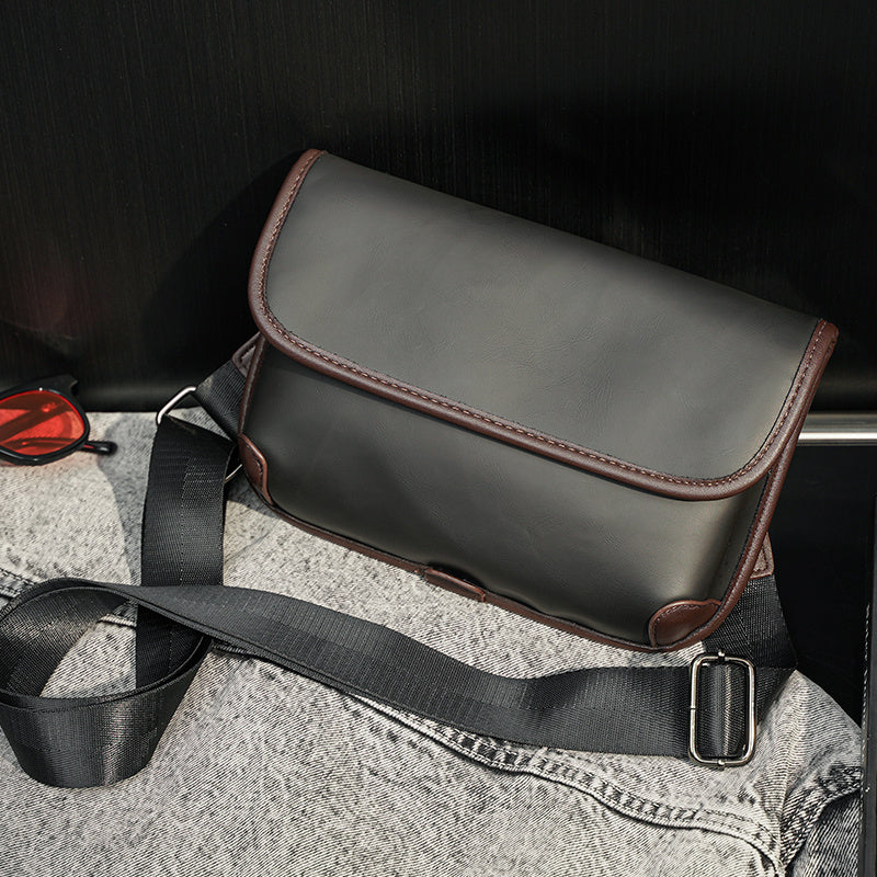 Fashion Leather Check Pattern Shoulder Bag Street