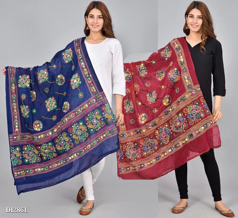 Cotton Dupatta Pack of 2 for Women | 2.25 Meter Length | Soft and Breathable