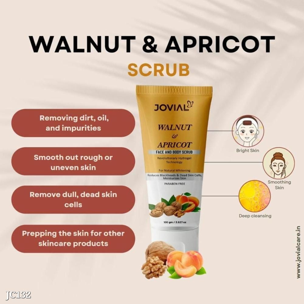 Apricot Face and Body Scrub Pack of 2 | 100gm Each | Exfoliating Scrub