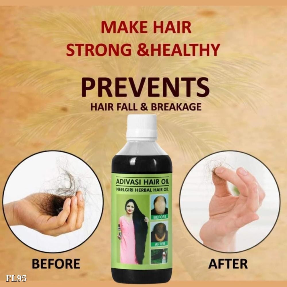 Pack of 4 Green Neelgiri Aadivasi Herbal Hair Oil | 400ml | Nourishing & Strengthening Formula