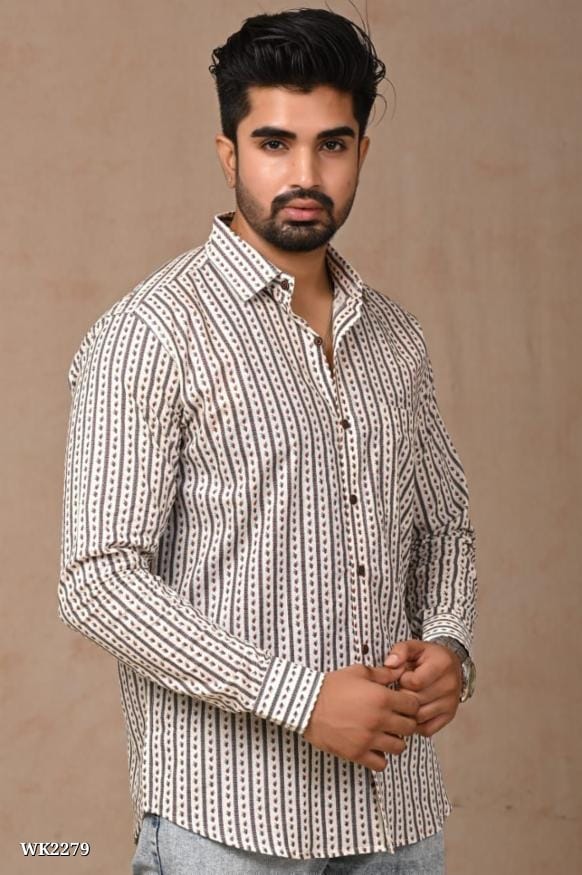 Pure Cotton Hand Block Shirts for Men | Authentic Indian Craftsmanship