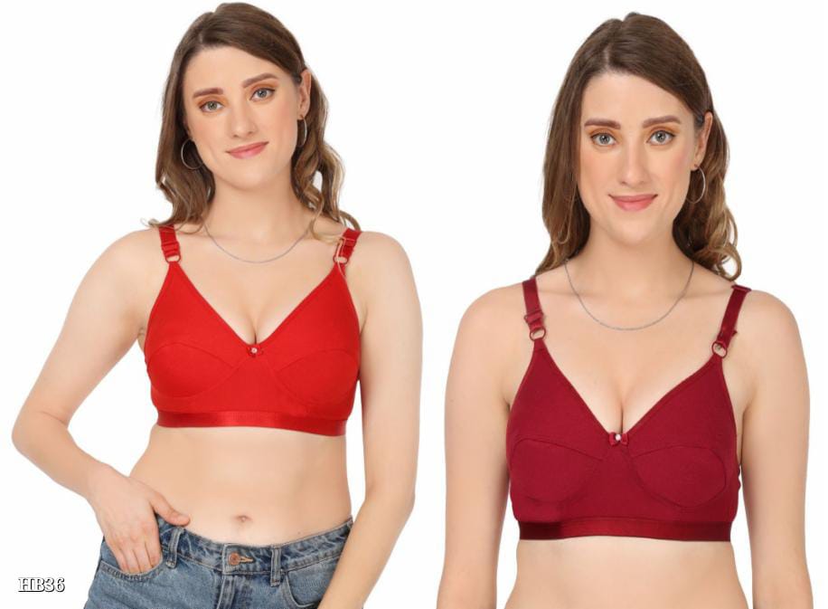 Heartbloom Non-Padded Bra Combo for Women - Everyday Comfort in Soft Hosiery Fabric