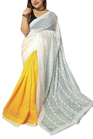 Hakoba Saree Hand Embroidered in Traditional Woven- Yellow