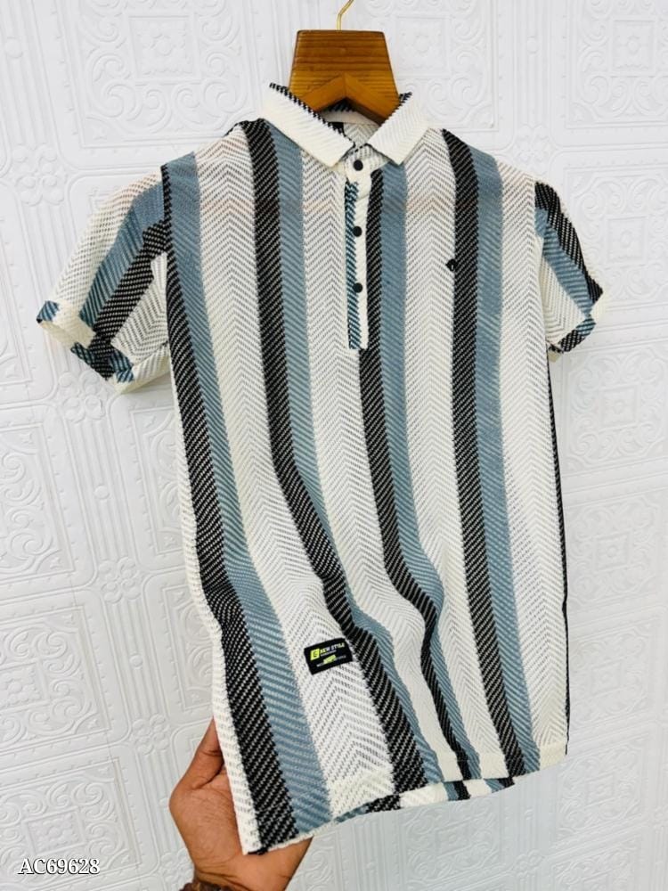 Men’s Exclusive Heavy Knitted Striped T-Shirt - Stylish and Comfortable