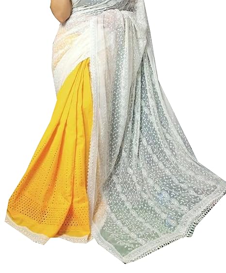 Hakoba Saree Hand Embroidered in Traditional Woven- Yellow