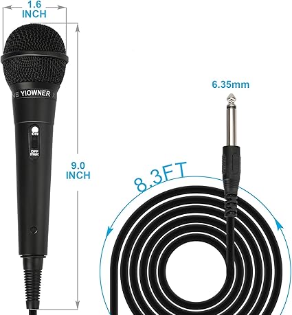 Point Zero Dynamic Vocal Microphone Handheld Microphone with ON/Off Switch 6.5mm Jack Microphone