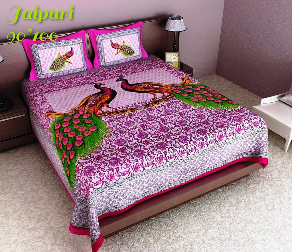 Pure Cotton Jaipuri Double Bed Bedsheet with Pillow Covers code  20