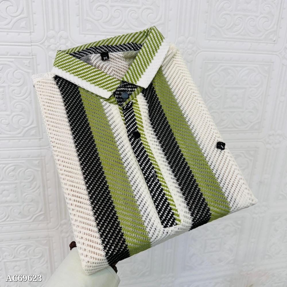 Men’s Exclusive Heavy Knitted Striped T-Shirt - Stylish and Comfortable