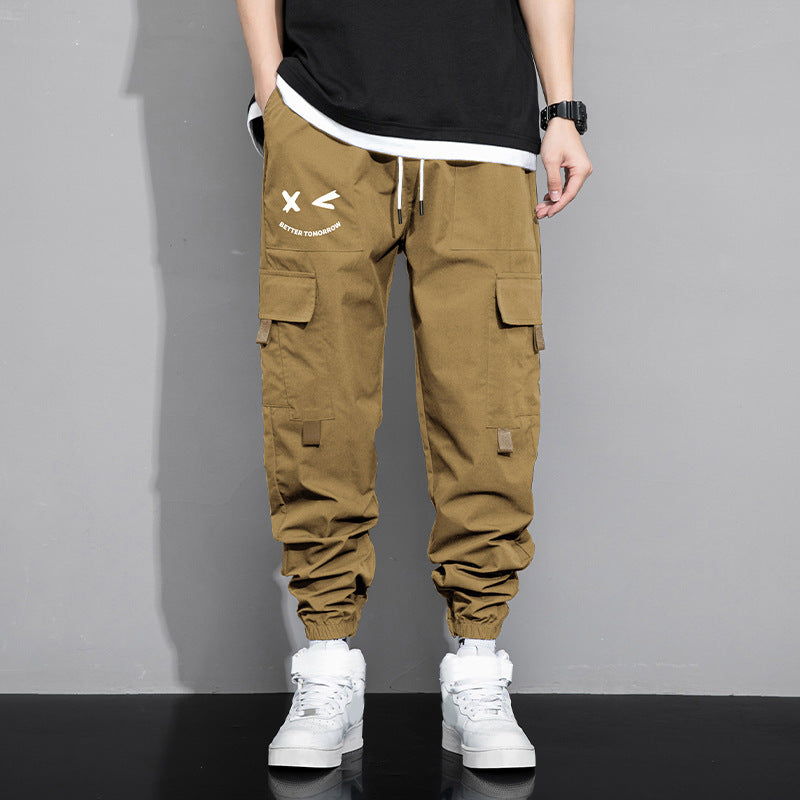 Spring And Autumn Men's  Trendy Loose Cargo Pants Versatile Outdoor Multi-pocket Leisure
