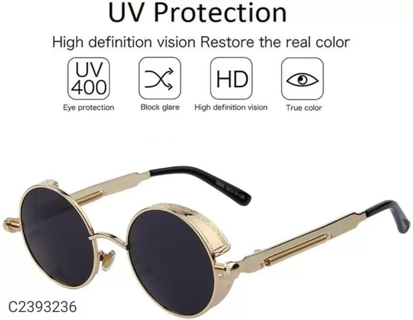 UV Protection Round Sunglasses for Men & Women | Classic Small Frame | Stylish and Lightweight Goggles