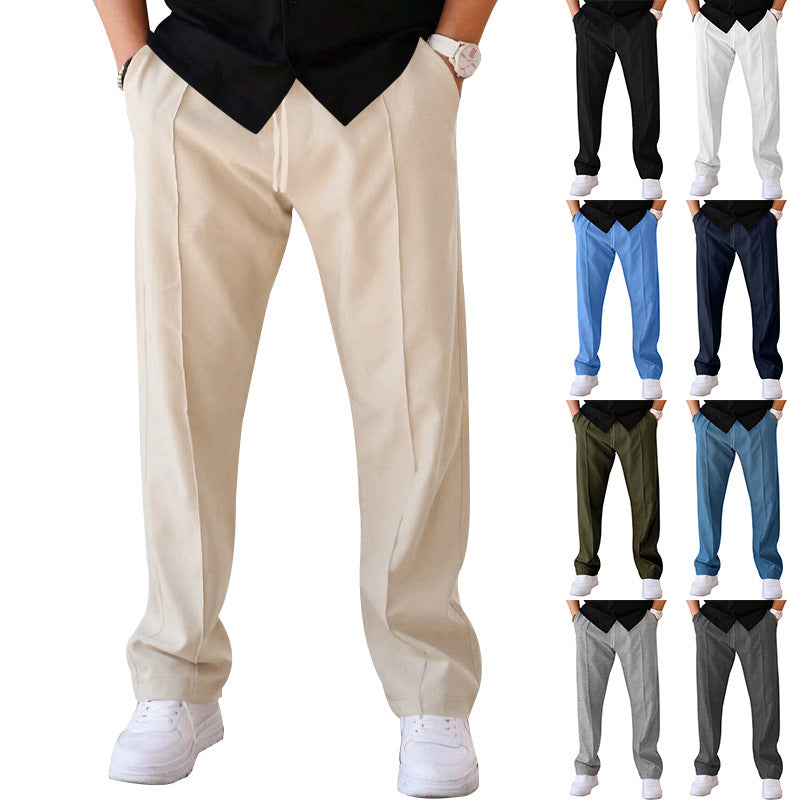 Men's Trousers Sports Casual Loose Straight Pants With Drawstring  Clothing