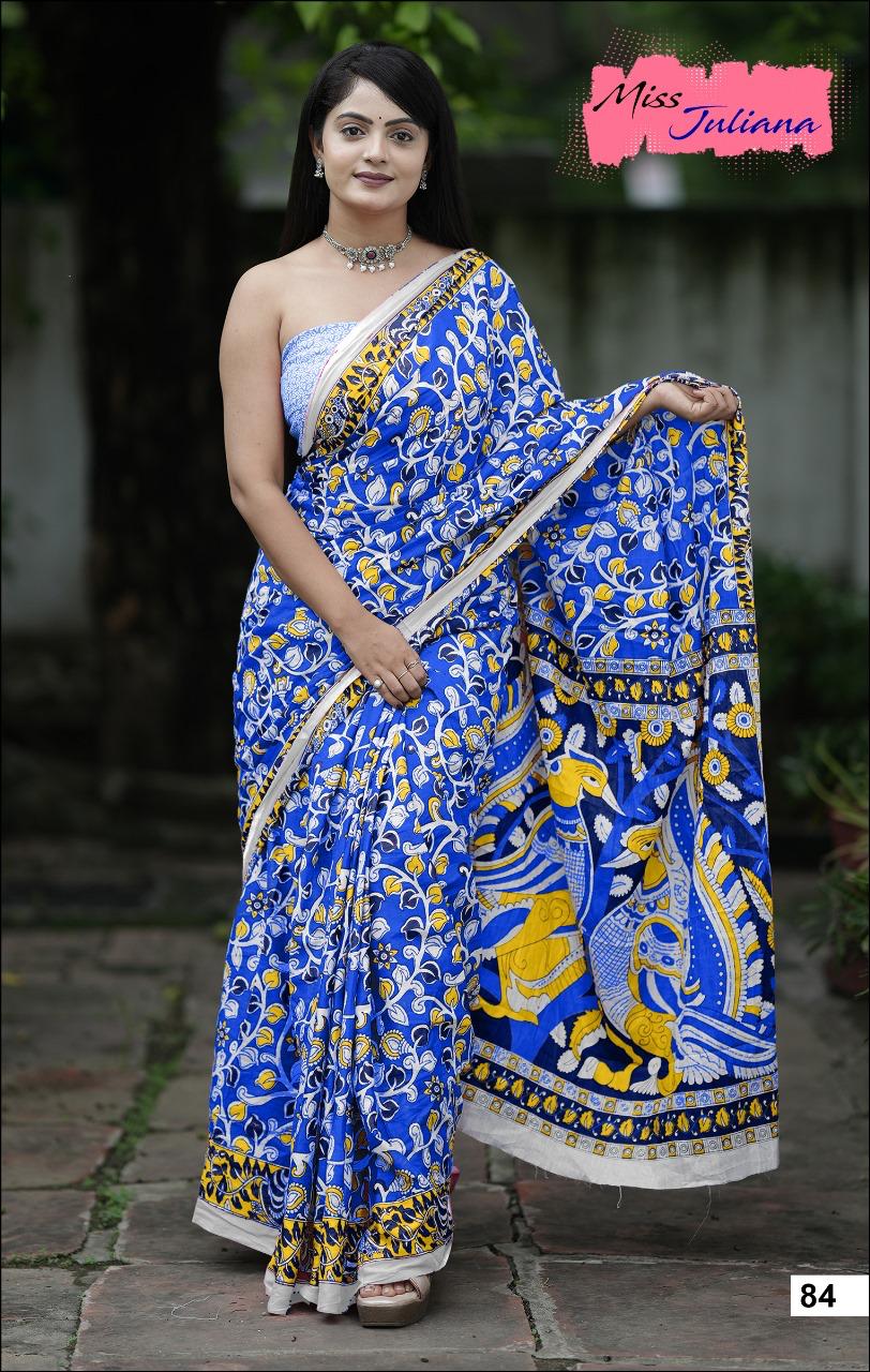 Block Print Mulmul Cotton Saree with Blouse | Premium Quality  No -02