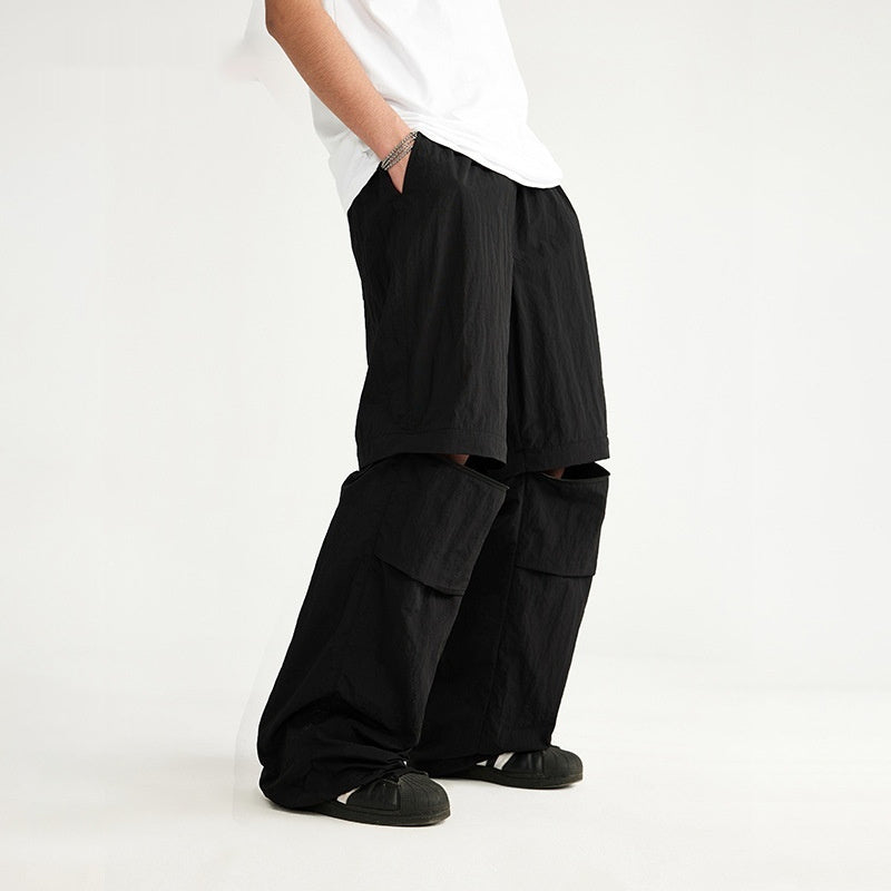 Wide Leg Detachable Pants One Pants Wear More Waterproof Leisure Big Feet Straight-leg Trousers