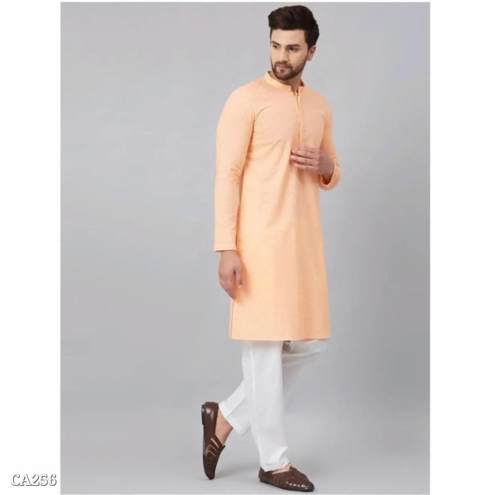 Calki Men's Khadi Cotton Kurta Set with Pant - Traditional Ethnic Wear for Men