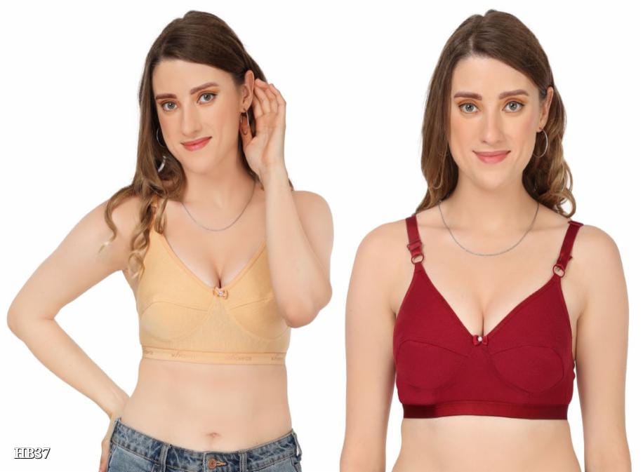 Heartbloom Non-Padded Bra Combo for Women - Everyday Comfort in Soft Hosiery Fabric