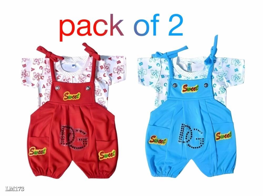 Kids Dress Dungaree Cotton Blend For Baby Girl and Baby Boys