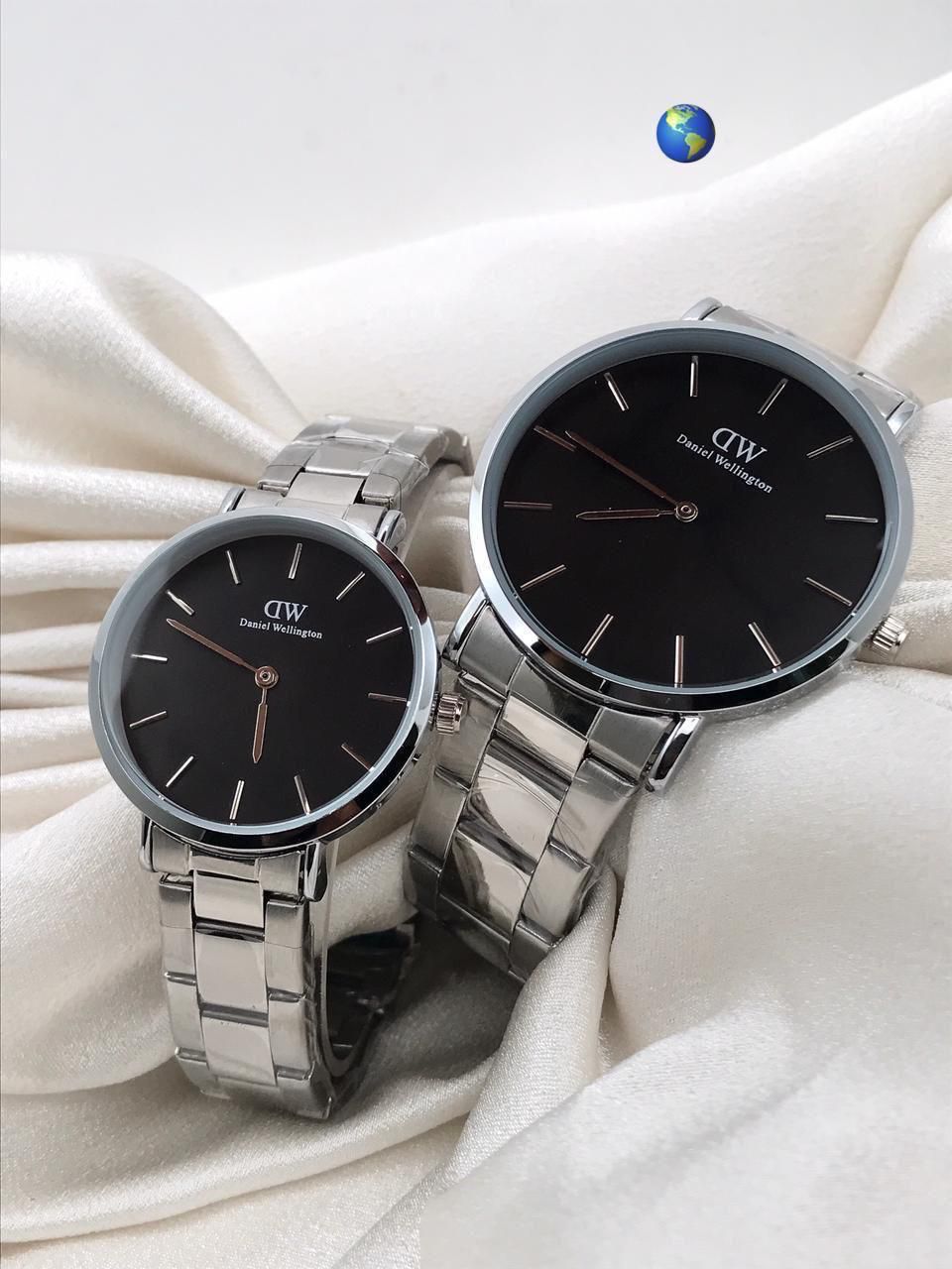 Daniel Wellington Couple  Iconic Lumine 28mm Black Dial Round Analogue Watch