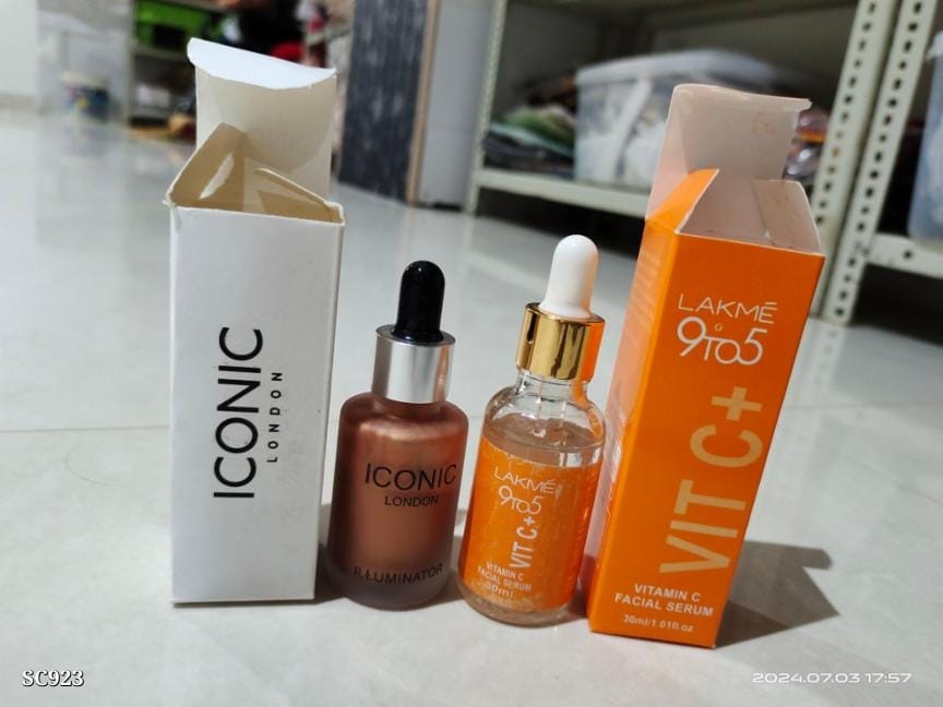 Highlighter & Vitamin C Serum Combo | Iconic Highlighter & Lakme Vitamin C Serum