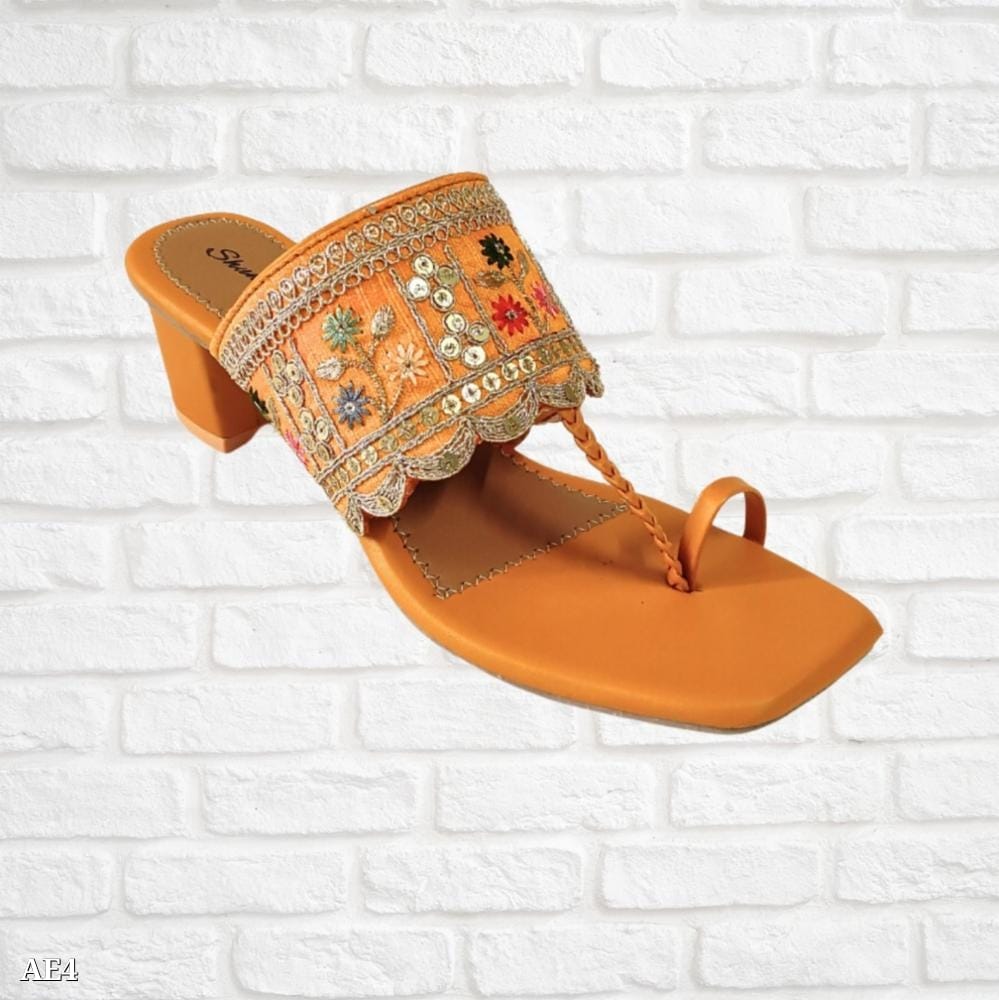 Shunya Women’s Yellow Lace Ethnic Sandal | Elegant and Comfortable Footwear