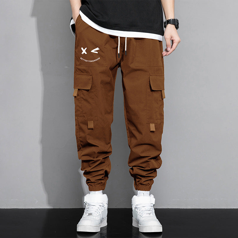 Spring And Autumn Men's  Trendy Loose Cargo Pants Versatile Outdoor Multi-pocket Leisure