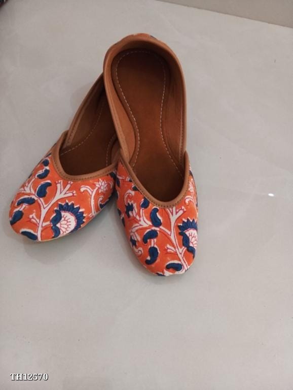 Exclusive Hand Block Printed Ladies Juti/Mojari | Traditional Indian Footwear