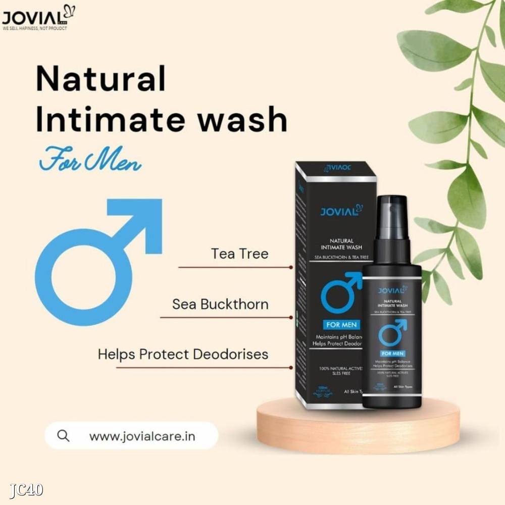 Natural Intimate Wash for Men | 100ml | SLS and SLES Free | Gentle Cleanser for Sensitive Areas | pH Balanced Formula